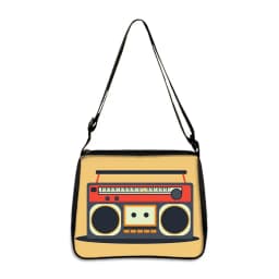 Cassette Tape Recorder Printing Handbag Back To 80s 90s Women Shoulder Bags for Travel Underarm Leisure Adjustable Crossbody Bag