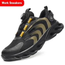 New Safetys Shoe Rotating Button Work Shoes Men Anti-smash Anti-puncture Shoes Fashion Men Sport Shoes Security Protective Boots