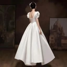 Customized Satin Wedding Dress Bridal Ball Gowns Plus Size Lace up Wedding Dresses Vestidos De Novia De