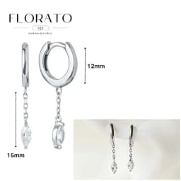 FLORATO 925 Sterling Silver Earrings Chain Tassel Pendant Earrings Zircon Silver Earrings for Women Trend Luxury Wedding Jewelry