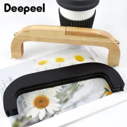 Deepeel 25*8.5cm Square Wooden Bag Handle Kiss Clasp Handbag Purse Frame Closure DIY Handmade Wallet Sewing Brackets Supply