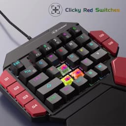 MageGee One-Handed Mini Mechanical Gaming Keyboard – 35 Keys, Hot-Swappable, Backlit, Wired for PC Laptop Desktop