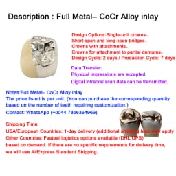 OEM Custom Dentures Fixed Restorations CAD/CAM Multilayered Zirconia IPS e.Max Veneer Post PFM Co-Cr Alloy FMC Bridge