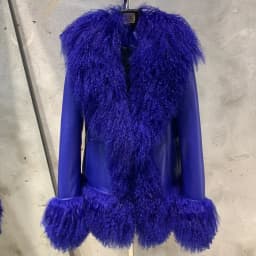 Sheep Collar Coats Women Winter Luxury Mongolian Fur Leather Jackets with Long Sleeve 7251