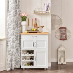 SoBuy FKW45 serving trolley Bottle Rays Kitchen Trolley Kitchen Island Freestanding kitchen living room Dining Room