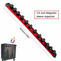 Premium Quality 360° Swivel ABS Socket Organizer Holder 1/4' 3/8' 1/2' Socket Clip Rail Tools Blue & Red