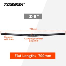 TOSEEK 8 Degrees Mtb Carbon Handlebar Bicycle Handlebar 31.8*600-720/740/760mm Matt Black Handlebars For Bike Accessories