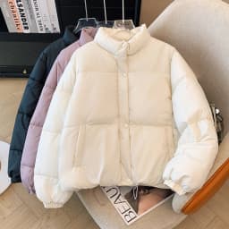 2025 New plus Size Thickened Loose Short Hooded Bread Women's Cloud Puff Cotton Jacket Winter Warm Long Sleeve High Collar