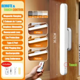 Remote LED Desk Lamp Magnetic Hanging Night Light USB Rechargeable Table Lamp 3 Colors Reading Light For Cabinet Closet Wardrobe