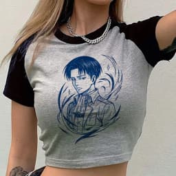 Attack on Titanic cropped top women goth graphic anime grunge japan shirt graphic cutecore jojifuku party meme