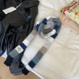 2024 Knitted Wool With Warm Color Splicing Contrast Striped Sausage Thin Scarf