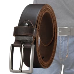 Men's Pin Buckle Durable Genuine Leather Belt with Adjustable Buckle Holes Perfect for Business Retro Wear Casual Formal Outfits