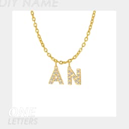 EMANCO Customized Name Necklace Personalized Zircon Letter Stainless Steel Choker Necklace Pendant Nameplate Gift Dropshipping