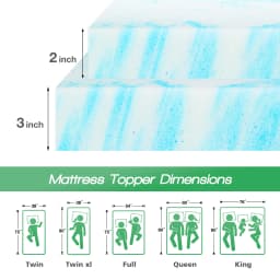 JHK 2-3 Inch Memory Foam Mattress Topper Queen Size Thick Gel Cooling Mattress Soft and Breathable Bed Topper Bedroom Furniture