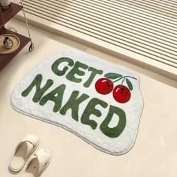VIKAMA "GET NAKED" Cherry Bathroom Carpet Absorbent Anti slip Bathroom Mat Bathtub Shower Area Sink Soft Foot Mat