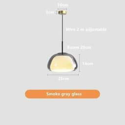 Creative Jelly Pendant Light Nordic Design Restaurant Kitchen Light Transparent and Milk White Double Layer Glass Chandelier