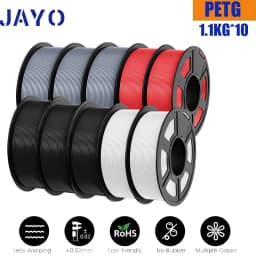 JAYO 10 Rolls PETG Filament 175mm 3D Printing No Bubbles No Drawing Smooth Multiple Colors Optional for 3D Printing 1.1kg/1roll