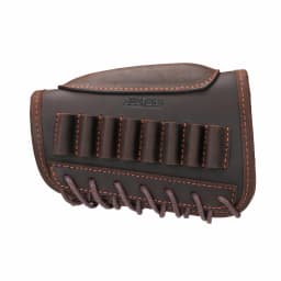 Tourbon Tactical Rifle Buttstock Cheek Rest Riser Genuine Leather Firearms Ammo Cartridges Holder Carrier Hunting Accessories