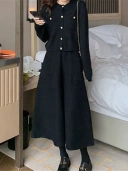 2023 Autumn Winter Warm Wool Knitting Long Skirts Women High Waist with Pocket Loose Female Solid Knit Mid-Calf Skirt ZY7421