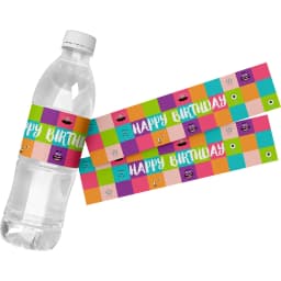 Monsters University Party Decor Water Bottle Sticker Labels Baby Shower Mike Sullivan Theme, Kids Birthday Party Supplies, 24Pcs