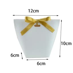 10/20Pcs Blank Kraft Paper Bag White Black Candy Bag Wedding Favors Gift Box Package Birthday Party Decoration Bags With Ribbon