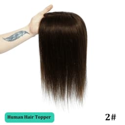 10-18 Inches Hair Topper with Clips 100% Remy Human Hair Toppers For Thin Hair Natural Color Clip In One Piece Hair Extensions