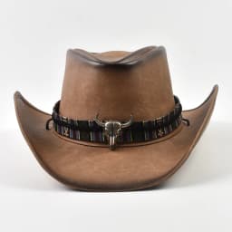 100% Leather Western Cowboy Hat Men Wide Brim Gentleman Church Jazz Cap Cowgirl Hats Sombrero Hombre