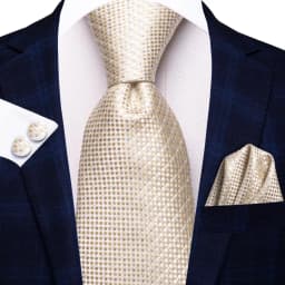 Hi-Tie Champagne Gold Striped Paisley Solid Men Silk Wedding Tie Fashion Design Necktie For Men Hanky Cufflink Business Party