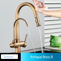 Onyzpily Black Touch/NO Sensor Kitchen Faucet Pull Out Sink Faucets Hot Cold Mixer Pure Water Tap Deck Mounted Taps Dual Handle