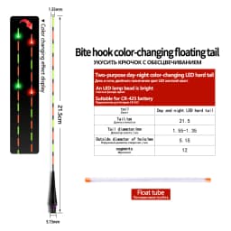 1PC Gravity Sensor Fiberglass Tail+1 Tube Luminous LED Light DIY Optical Tackle Ocean Fishing Tools Tackle Accessories