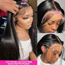 Glueless Wig Human Hair Bone Straight 13x4 13x6 HD Human Hair Lace Front Wig For Black Women Pre Plucked Vietnamese Original 4x4 5x5 Lace Closure Wig Wear And Go