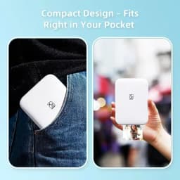 HPRT Portable Photo Printer Pocket 2x3 inch Size Wireless Zink Technology Print 2x3 Sticky-Backed Photos Maker with Papers Case