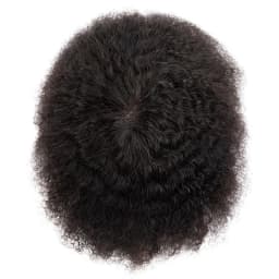 Water Curly Human Hair Wig for Men Thin Skin Male Toupee Human Hair Full PU 0.14cm Man's Wigs Capillary With Knots Natural Color