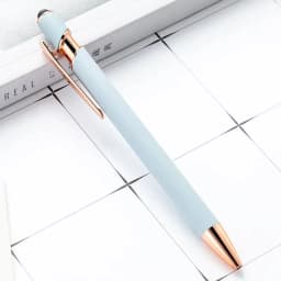 100 Pieces Free LOGO Engraving Ballpoint Pens for Touch Screens Metal Aluminum Handle Push Pen Writing School&Office Supply