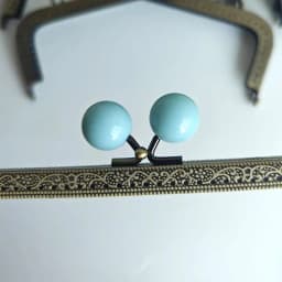 10pcs 20.5cm Big Candy Bead Metal Purse Frame Square Embossed Antique Bronze Lace Coin Purse Frame Kiss Clasp Accessory