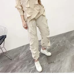 Miyake Fold 2025 Fall New Disorderly Pleated Pants Loose Mid-waist Diamond Pleated Straight Leg Casual Pants