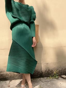 Miyake Pleated Irregular Skirt Designer Casual Elegant High Waisted Pleated Long Solid Color Skirt