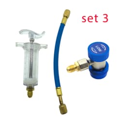 Car A/C Oil/Dye Injector 30Ml 1Oz with Low Side Quick Coupler Adapter 1/4 Air Conditioning Automotive Oiler Injection Syringe