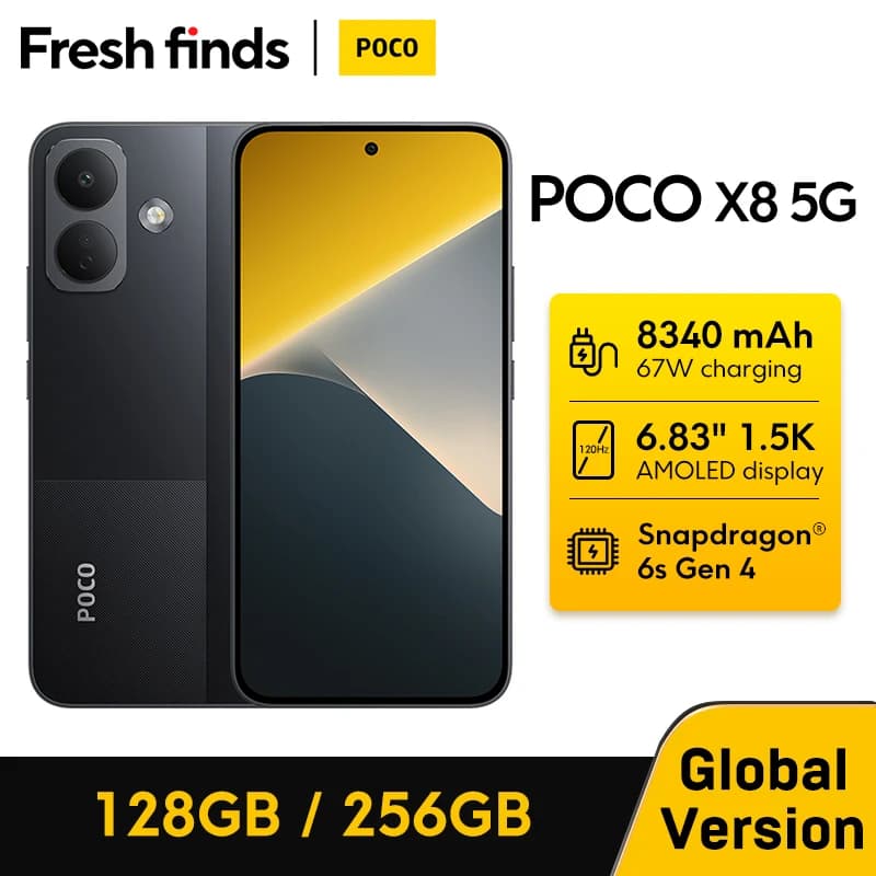 【World Premiere】POCO X8 Smartphone Global Version 8340mAh battery 6.83" 1.5K Display 67W Snapdragon 6s Gen 4 50MP Camera NFC 5G