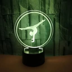 Artistic Gymnastics 3D Night Light for Room Decor USB Remote Control LED Optical Illusion 3D Lamp Kids Birthday Christmas Gift