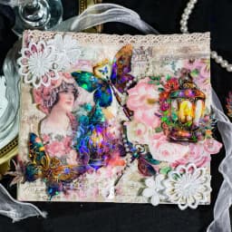 10 pcs Vintage Bronzing laser Stickers pack INS Flowers Butterfly Decorative Scrapbooking material Diy junk journal supplies