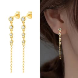 925 Sterling Silver Ear Needle Crystal Zircon Tassel Pendant Hoop Earrings Retro Small Fragrance Style High Jewelry Women Gifts