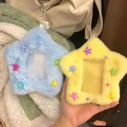 Cute Photocard Case Cartoon Bag Keychain Star Shape Photo Card Holder Student Card Holder Idol Photos Protective Cover