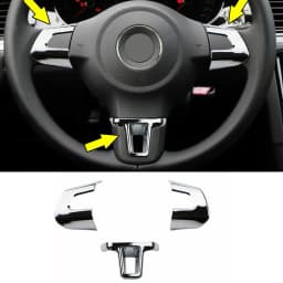 Chrome Car Steering Wheel Sticker Cover Sequin Trim For Golf 6 MK6 MK5 Steering Wheel Sequin Patch For Volkswagen For Polo