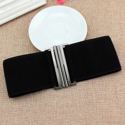 New Wide Elastic Belt Solid Color Corset Belt Metal Buckle Lady Fashion Cummerbands Stretch Cinch Waistband Women Waist Belt