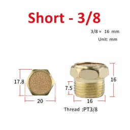 Pneumatic Exhaust Muffler Silencer M5 1/8 1/4 3/8 1/2 3/4 BSP Male Thread For Air Noise Brass Adjustable Long Short BSL SLM SLL