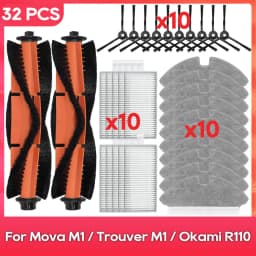 Fit For ( Dreame Mova M1 / Trouver M1 / Okami R110 / ROPO Laser Slim / Kewbily DL30 Pro ) Side Brush Filter Mop Accessories Part