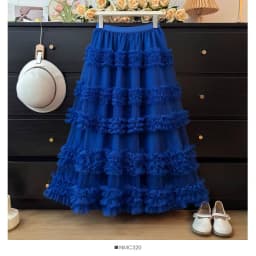 Women's Ruffle Trim Mesh Tutu Skirt, Tiered Layered A-Line Flared Skirt, High Waist Soft Tulle Puffy Skirt, Spring Summer