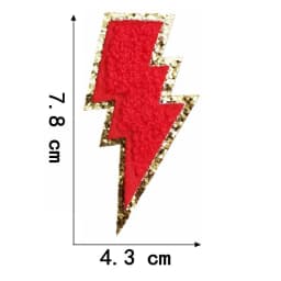 10pcs Set Chenille Self-Adhesive Patches Shiny Glitter Base Lightning Star Rainbow Patch for Bags Hats Jackets Clothing