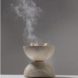 Beige Travertine Sphere Mubkhar Incense Burner Home Decoration Natural Marble Stone Religious Round Ornament Incense Burner